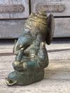 golden ganesha with verdgris patina - medium