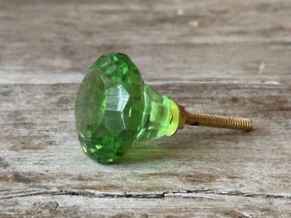 Green Cut Glass Door Knob