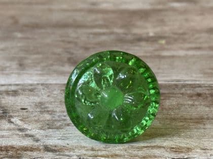 Green Embossed Glass Door Knob