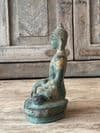 Green & Golden Bronze Buddha in the Grounded Bhumisparsha pose