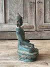 Green & Golden Bronze Buddha in the Grounded Bhumisparsha pose