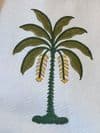 Hand block print palm tree cotton bag