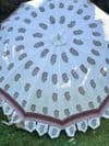hand block print parasol with  ruby pink floral design
