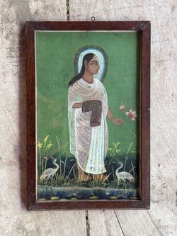 Hand-painted artwork depicting the Hindu Saint Vallabacharya, follower of Krishna