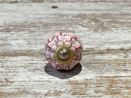 Hand Painted Rose Pink Porcelain Door Knob