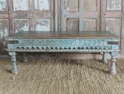 Hindu Temple Day Bed Coffee Table, Patan, Gujarat