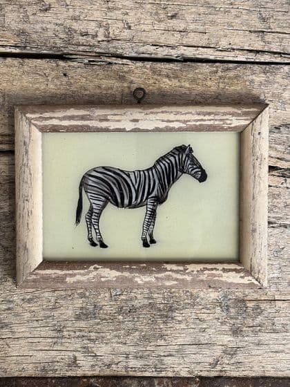 Indian Glass Painting of a Zebra