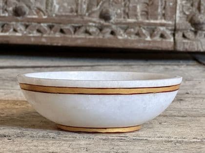 large Gold edged marble bowl