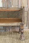 late 19th century teak bench with jali fretwork, Udaipur