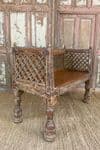 late 19th century teak bench with jali fretwork, Udaipur