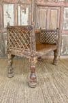 late 19th century teak bench with jali fretwork, Udaipur