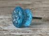 Light Aqua Embossed Glass Door Knob