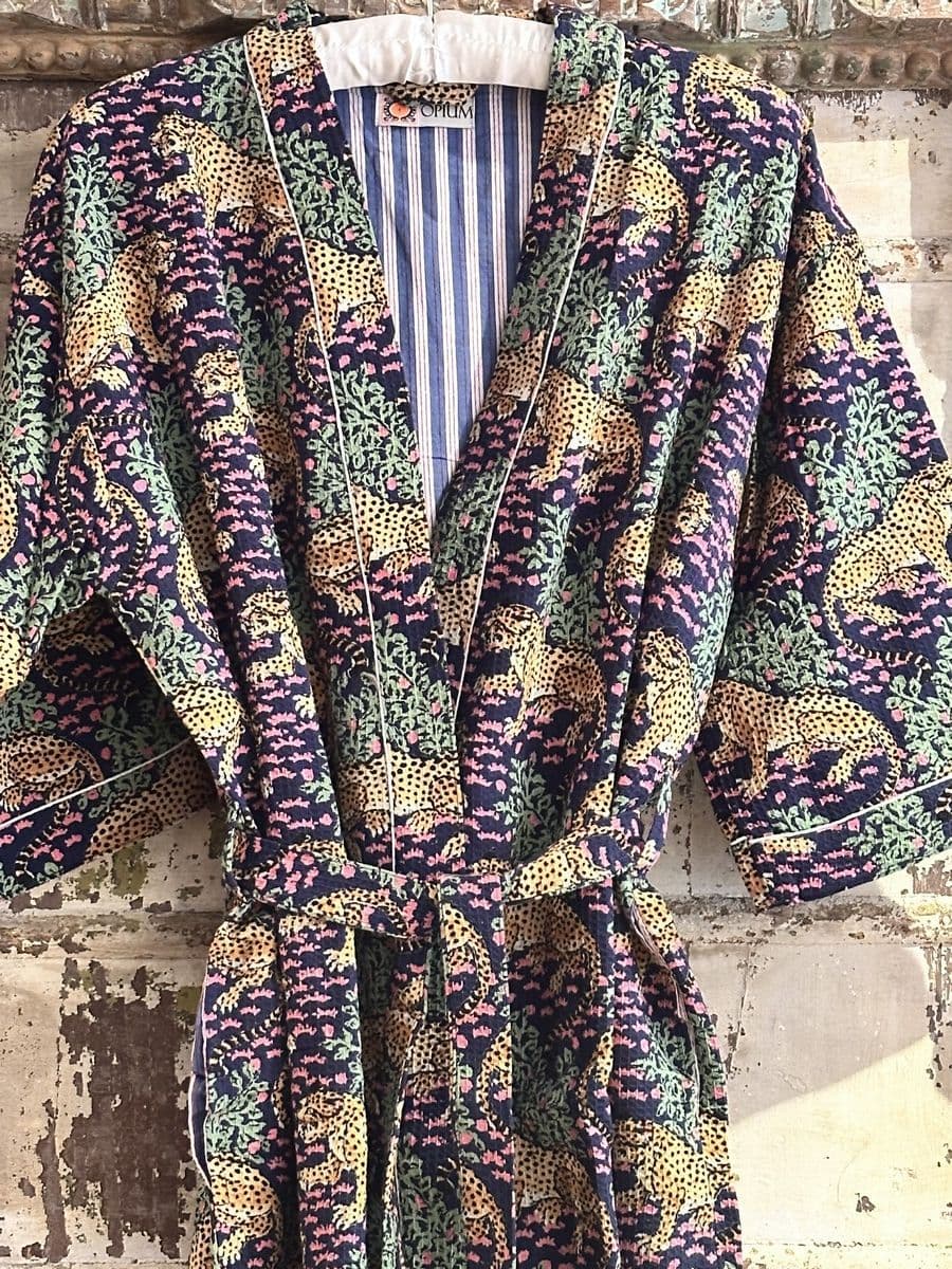 Lined Cotton Waffle Dressing Gown