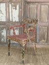 Maharaja polychrome teak chair, Bikaner, Rajasthan 1890