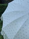 Mirrorwork Parasol - Ecru Calico Base & Silver Mirrorwork