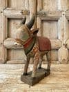 Old Tribal painted wooden Nandi Bull
