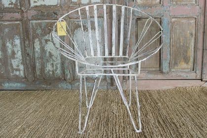 Painted Decorative Iron Chair, India - Vintage