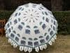 parasol with hand block elephant design in blue & green