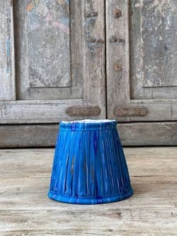 peacock Blue  Silk Ikat Lampshade - mini