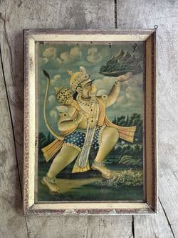 Print of Lord Hanuman in Warrior Pose, the Hindu monkey God depicting Bravery & Loyalty