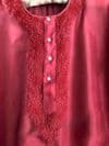 Pure Silk Kaftan with Embroidery - Rose Pink