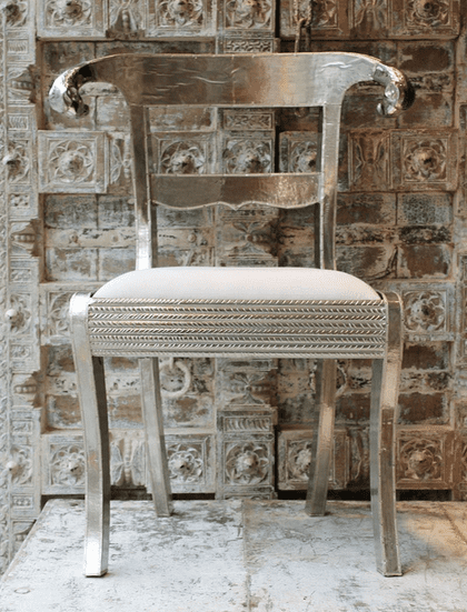 Raj Silver Pewter Plated Chair <b>TO ORDER<b>