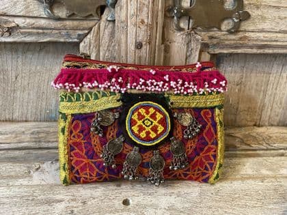 Red vintage textile bag