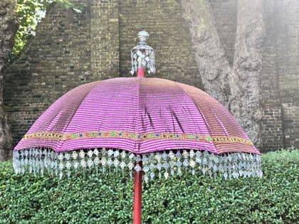 Sari Parasol with Metallic Fringe