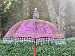 Sari Parasol with Metallic Fringe