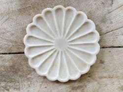 Scalloped Lotus Plate in Marble, Udaipur