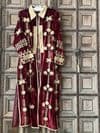 Silk embroidered velvet coat, claret
