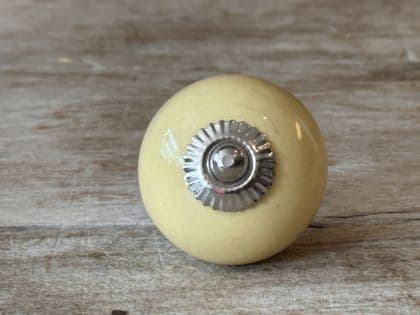 Soft Yellow Porcelain Door Knob