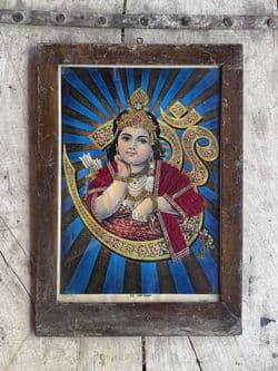 Tanjore print of a young Lord Krishna, God of Love
