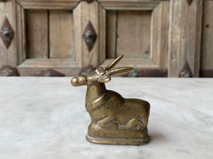 tribal brass nandi from a hindu shrine temple in south india