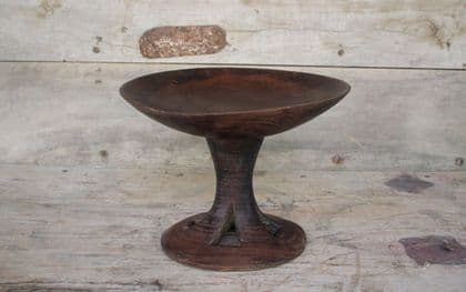 tribal wood platter with decorative base. circa 1920