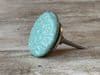 Turquoise Embossed Porcelain Door Knob