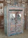 vintage almirah with decorative paint tones, peacocks & vintage mirror