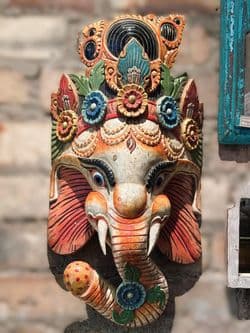 Vintage Ceremonial Festival Mask of Ganesha, Nepal