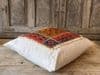 Vintage Embroidery Cushion on Antique Linen with Shells