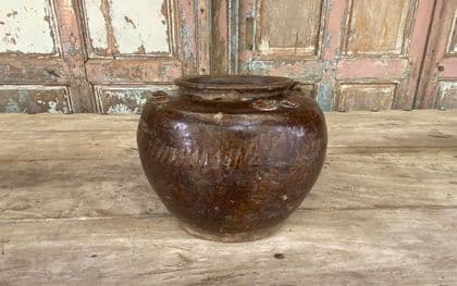 Vintage Glazed Clay Pot