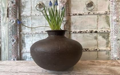 Vintage Iron Storage Pot, Rajasthan