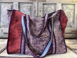 Vintage Kantha Stitch Bag made from Hand Block Print Gujarati Textiles