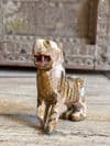 Vintage polychrome wooden tiger, avatar of the goddess Durga