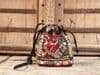 Vintage Potli Tribal Textile Bag with Leather Strap