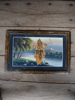 Vintage Print of Ganesha Eating Ladoos