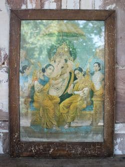 Vintage Print of Hindu Elephant Headed God Ganesha