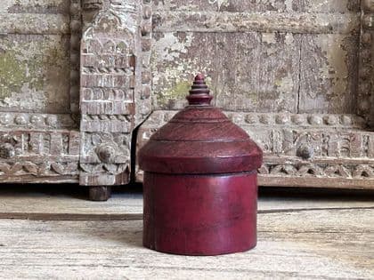 Vintage Red Lacquer Box, Rajasthan