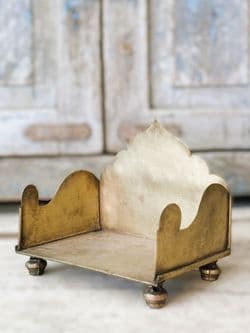 Vintage Temple Shrine in Golden Brass, Rajasthan