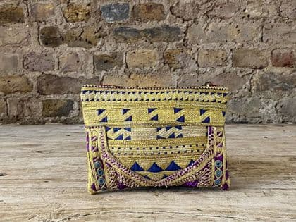 vintage textile clutch from kutch in Gujarat