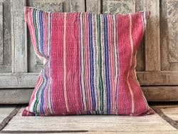 Vintage Textile from Kutch, Gujarat backed in Antique French Linen